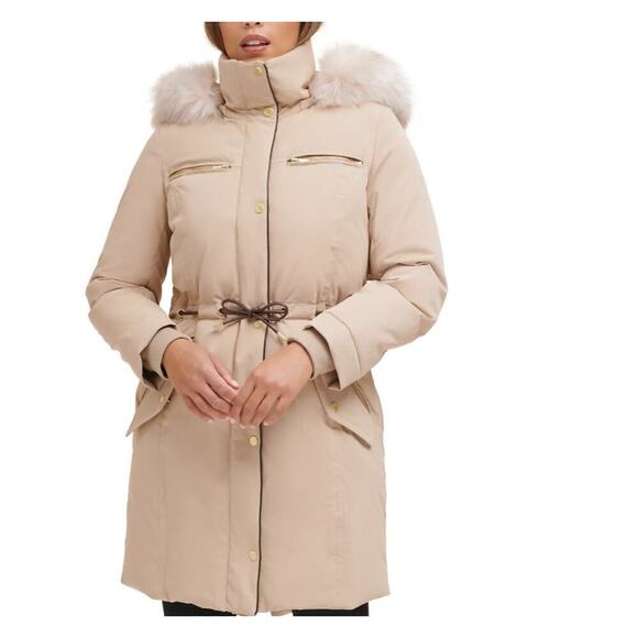 Cole Haan Jackets & Blazers - NWT Cole Haan Hooded Winter Puffer Coat Long Fur Mid Length Small